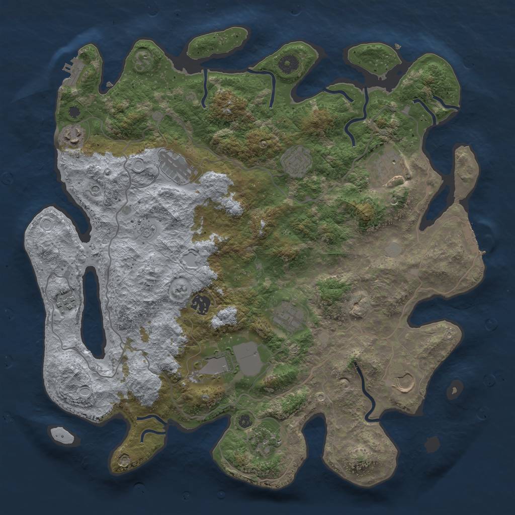 Rust Map: Procedural Map, Size: 4000, Seed: 1982924401, 19 Monuments