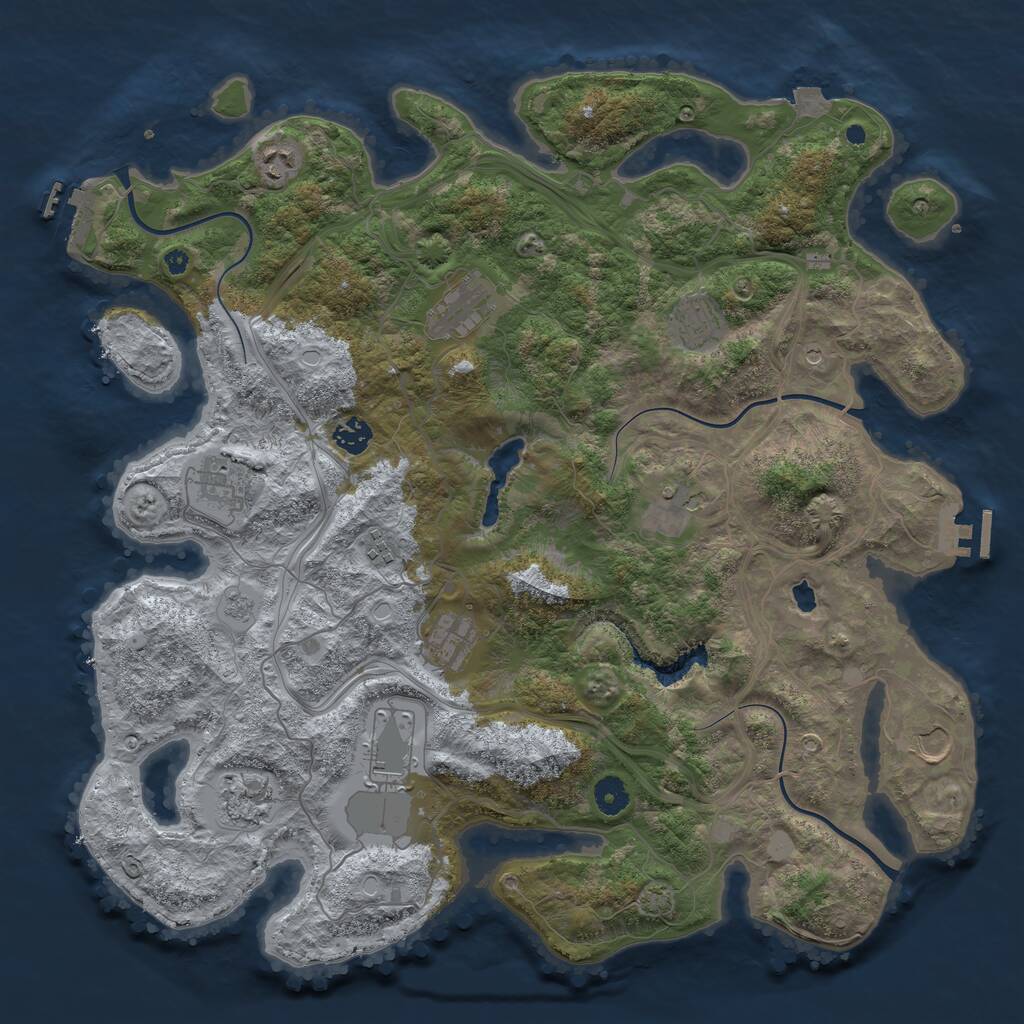 Rust Map: Procedural Map, Size: 4250, Seed: 1713826712, 17 Monuments