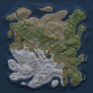 Thumbnail Rust Map: Procedural Map, Size: 3750, Seed: 64636, 15 Monuments