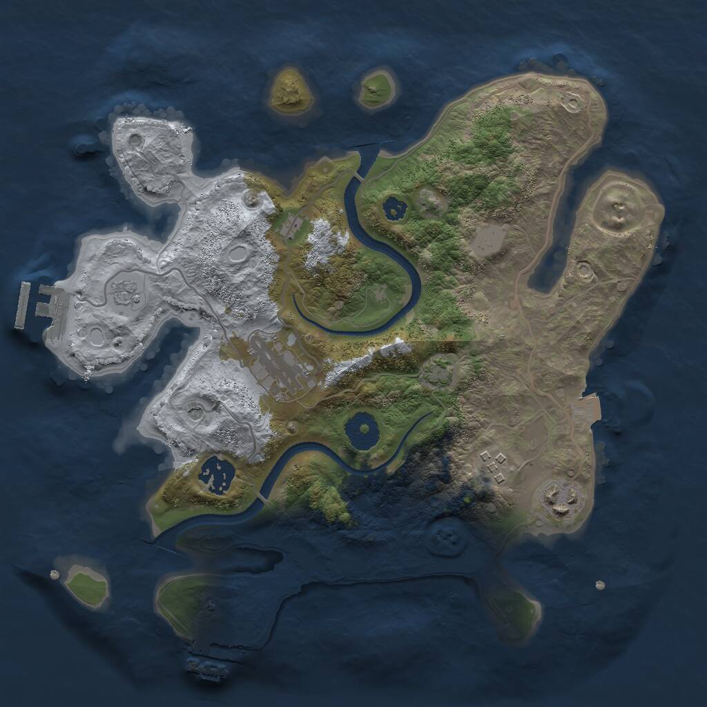 Rust Map: Procedural Map, Size: 3000, Seed: 998922569, 10 Monuments