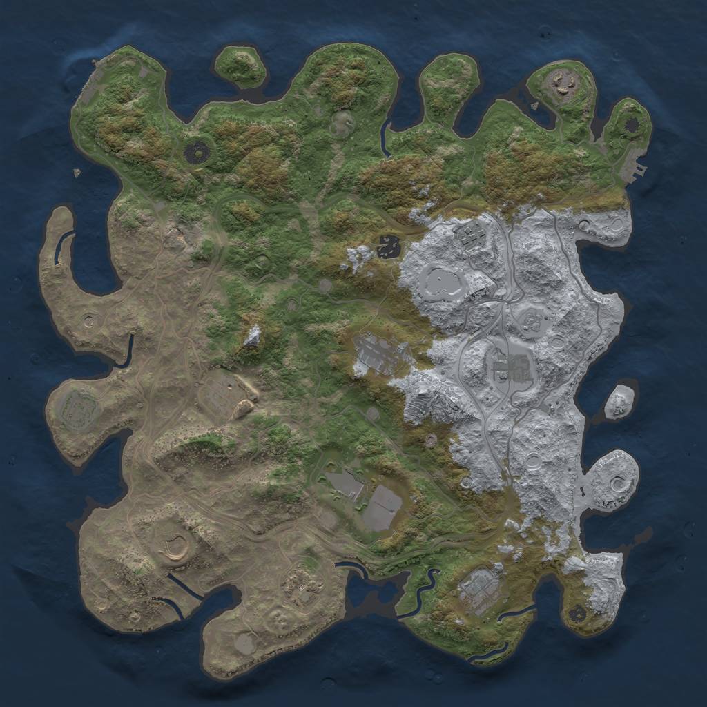 Rust Map: Procedural Map, Size: 4250, Seed: 948098100, 18 Monuments