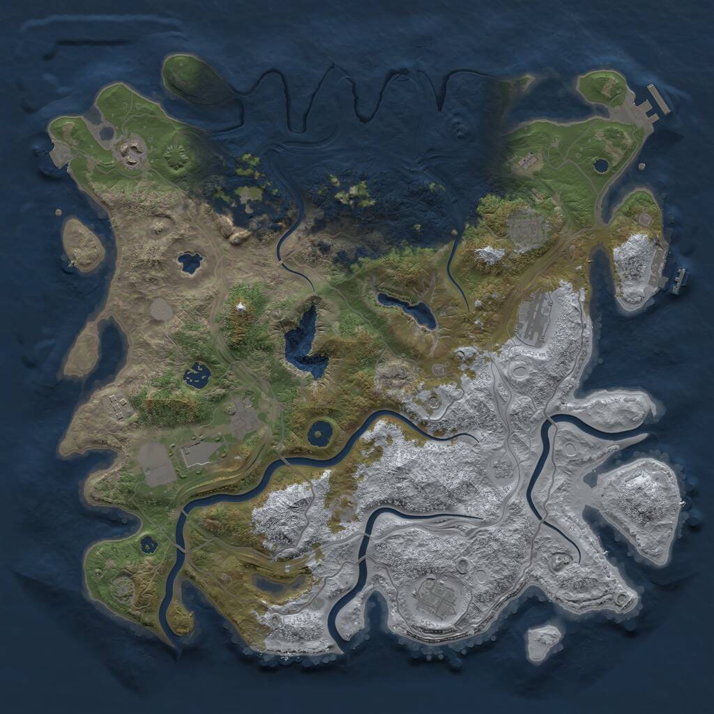 Rust Map: Procedural Map, Size: 4250, Seed: 453172483, 15 Monuments