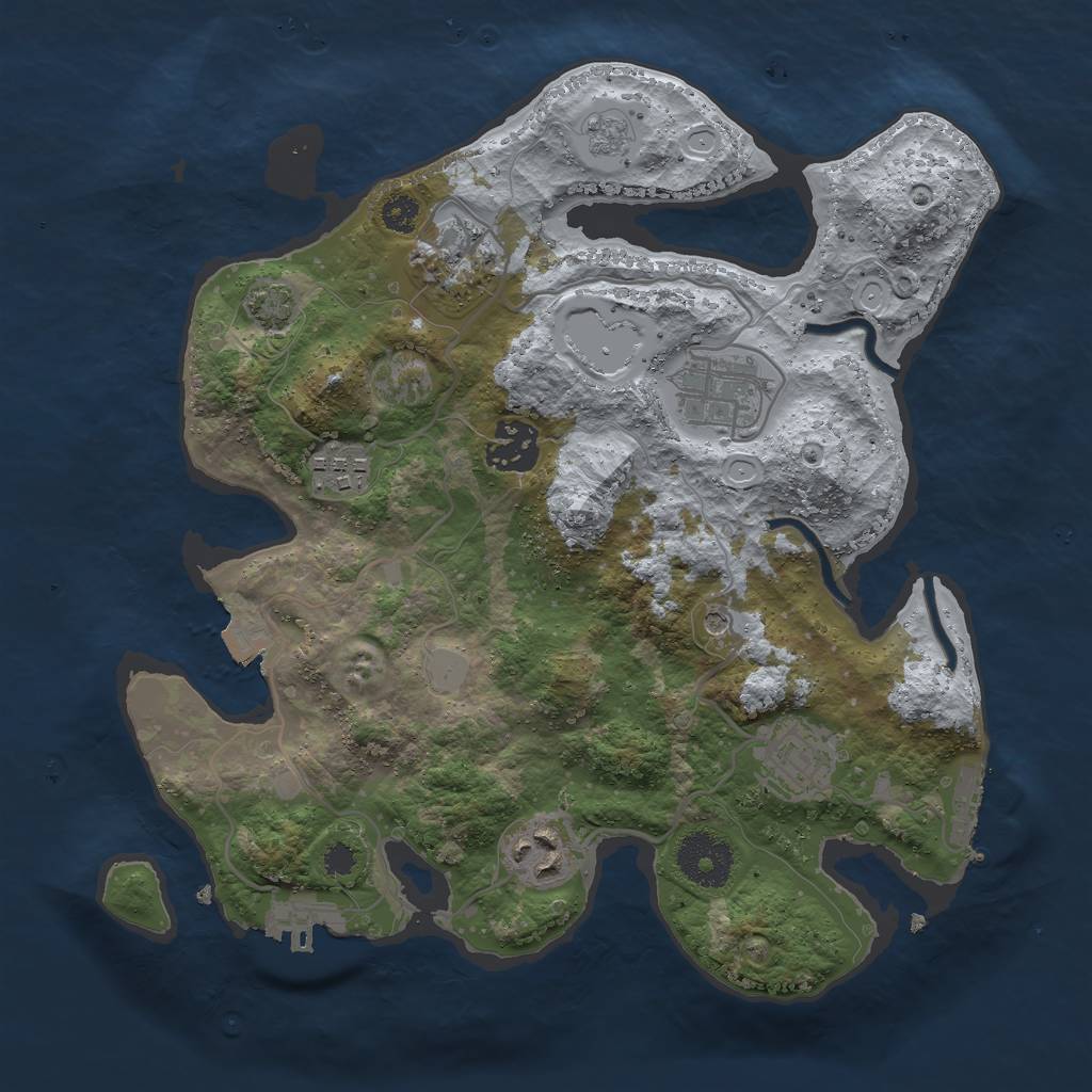 Rust Map: Procedural Map, Size: 3000, Seed: 1667847816, 14 Monuments