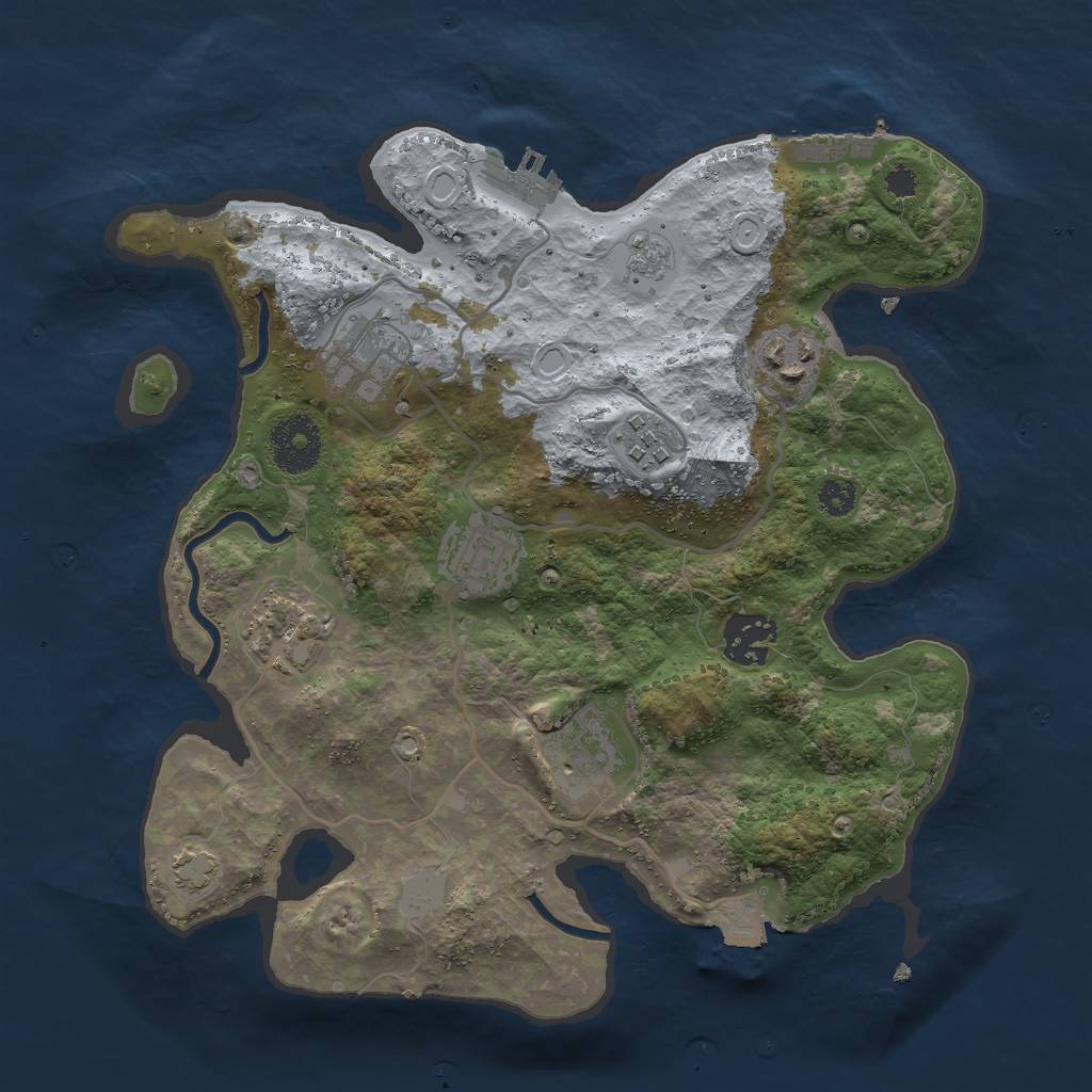 Rust Map: Procedural Map, Size: 3000, Seed: 2483567, 14 Monuments