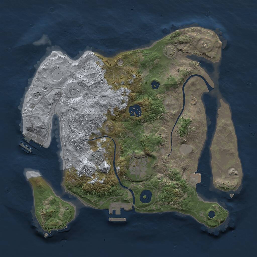 Rust Map: Procedural Map, Size: 3000, Seed: 224748324, 8 Monuments