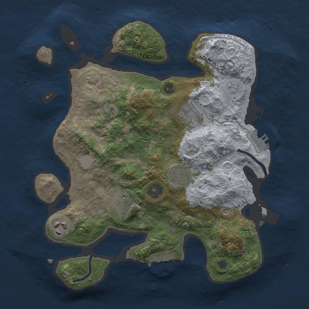 Rust Map: Procedural Map, Size: 3000, Seed: 564654, 12 Monuments