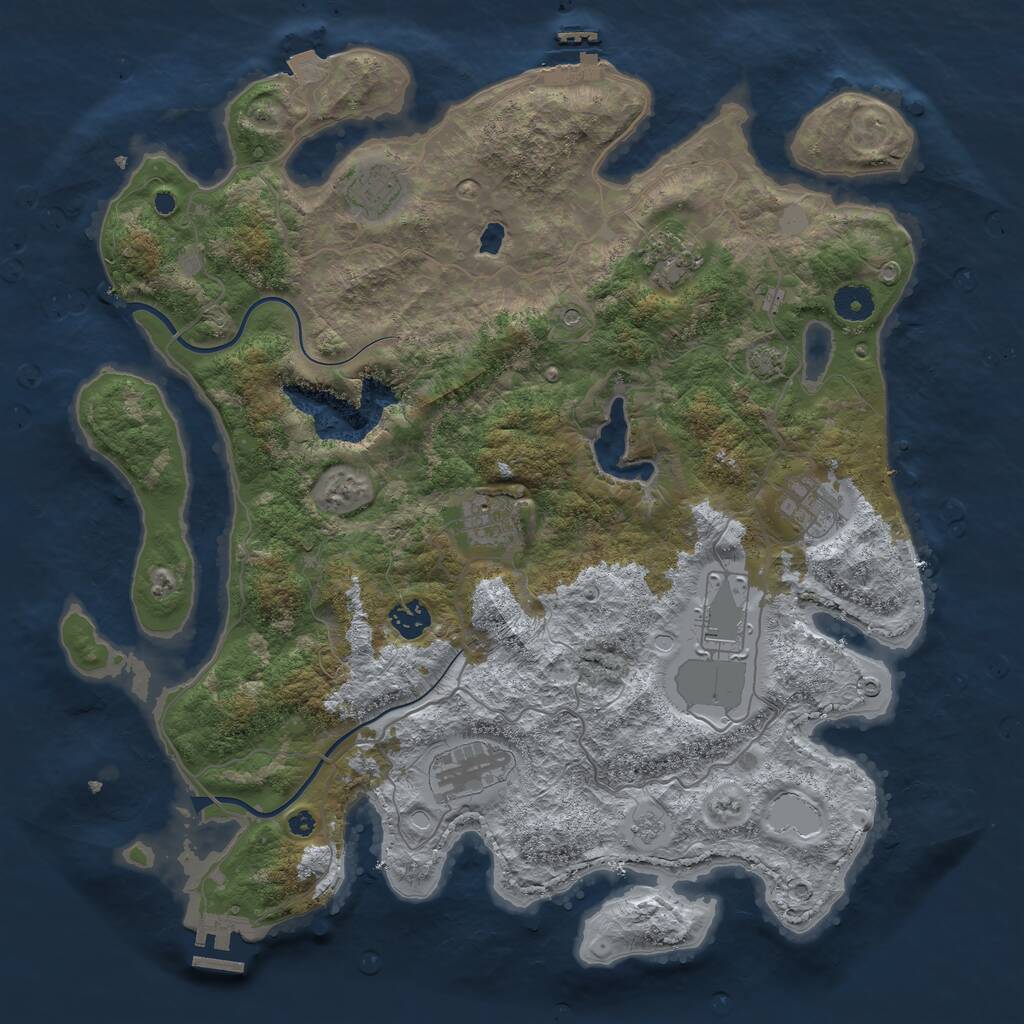 Rust Map: Procedural Map, Size: 4000, Seed: 233453440, 13 Monuments