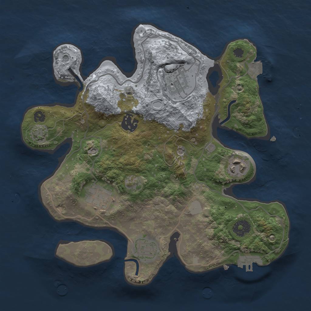 Rust Map: Procedural Map, Size: 2750, Seed: 1177474167, 11 Monuments