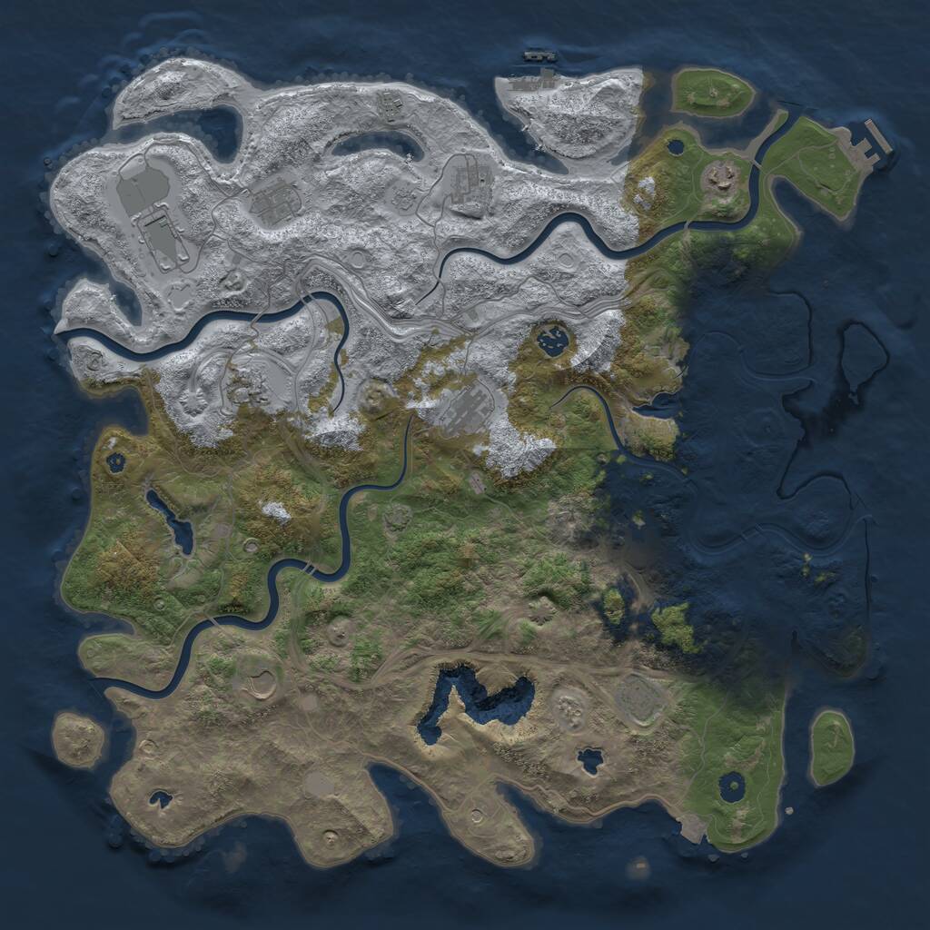 Rust Map: Procedural Map, Size: 4800, Seed: 1375119001, 17 Monuments