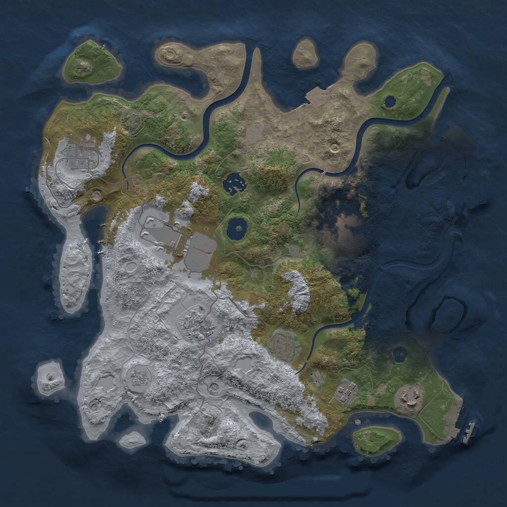 Rust Map: Procedural Map, Size: 3500, Seed: 1968116279, 14 Monuments