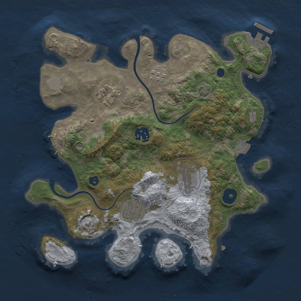 Rust Map: Procedural Map, Size: 3000, Seed: 5692, 8 Monuments