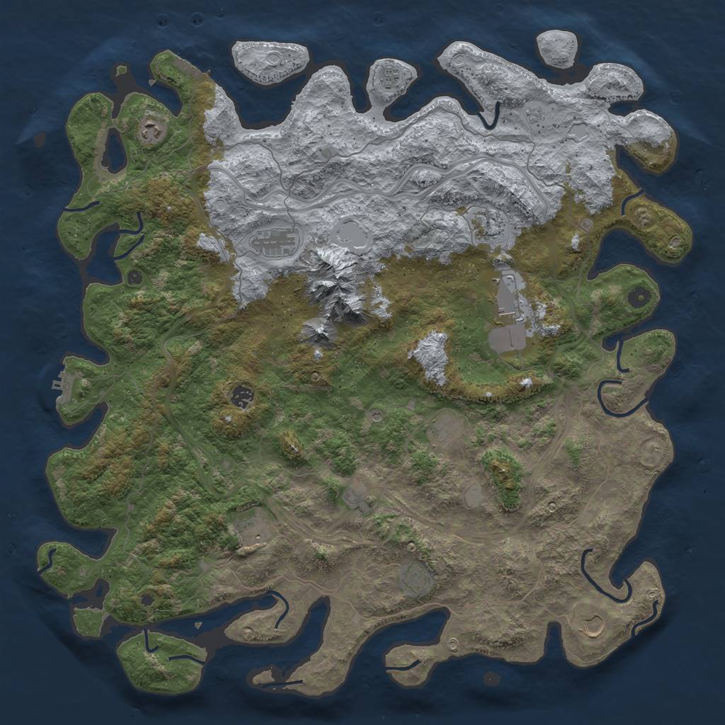 Rust Map: Procedural Map, Size: 5000, Seed: 147487679, 20 Monuments