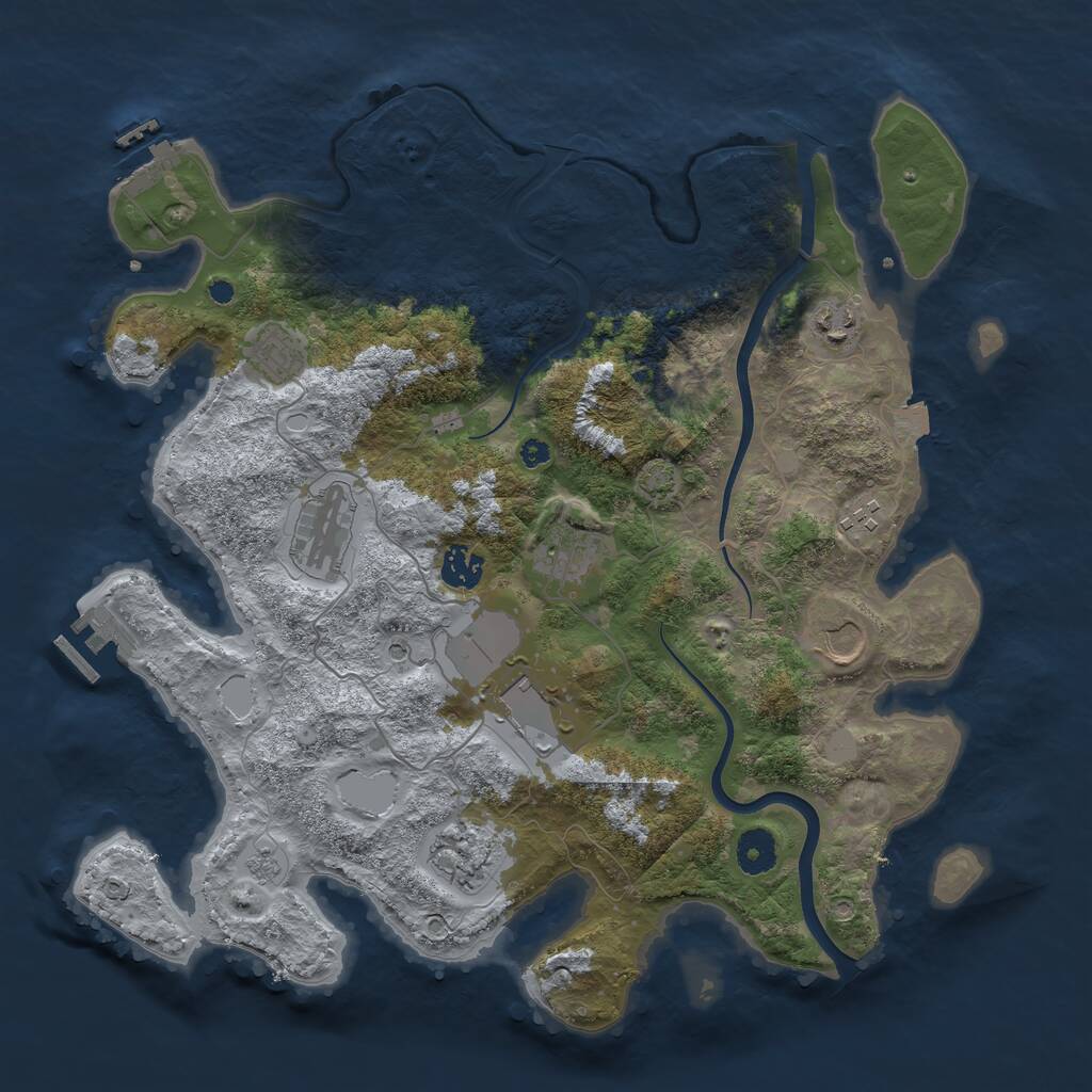Rust Map: Procedural Map, Size: 3800, Seed: 63648, 15 Monuments