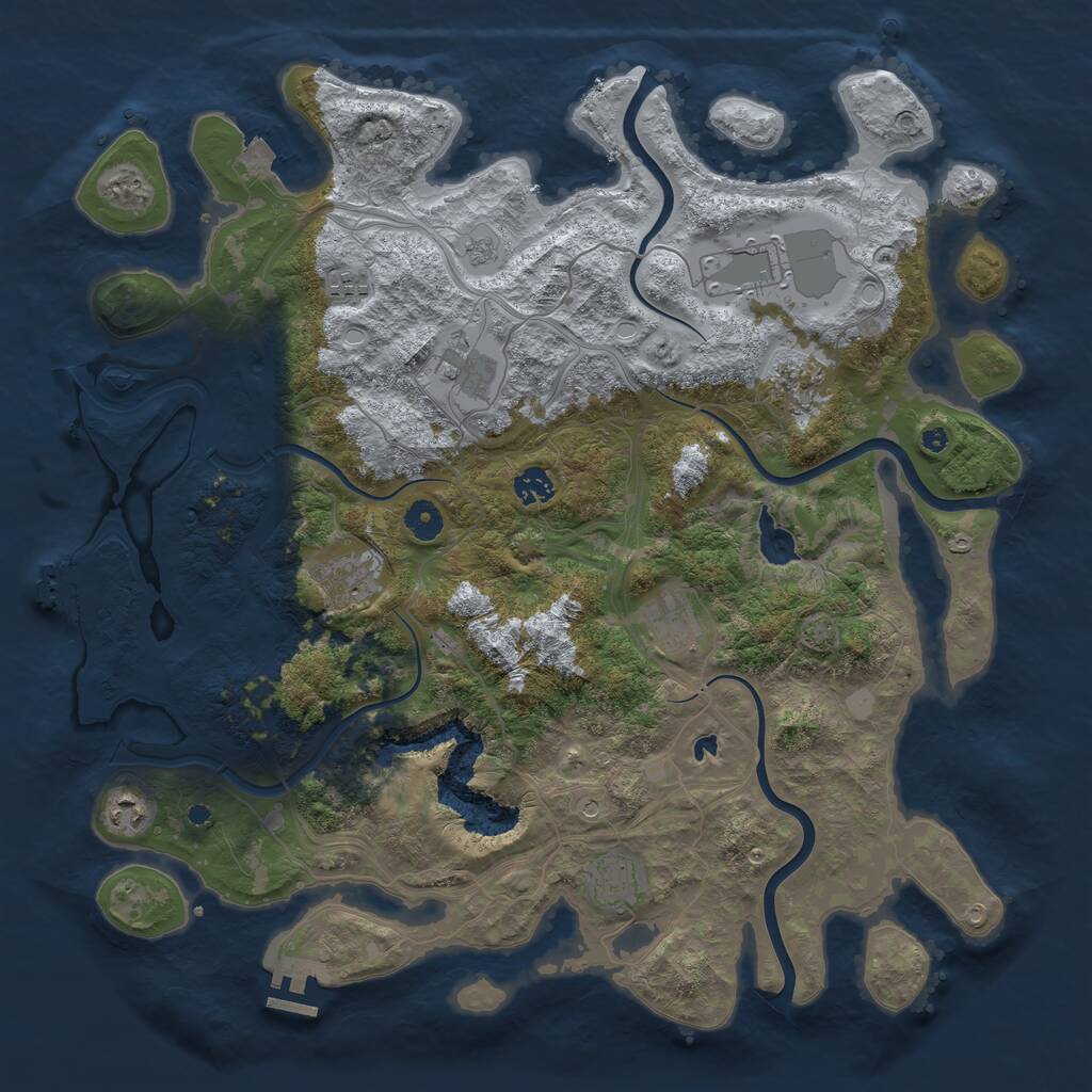 Rust Map: Procedural Map, Size: 4300, Seed: 29821378, 15 Monuments