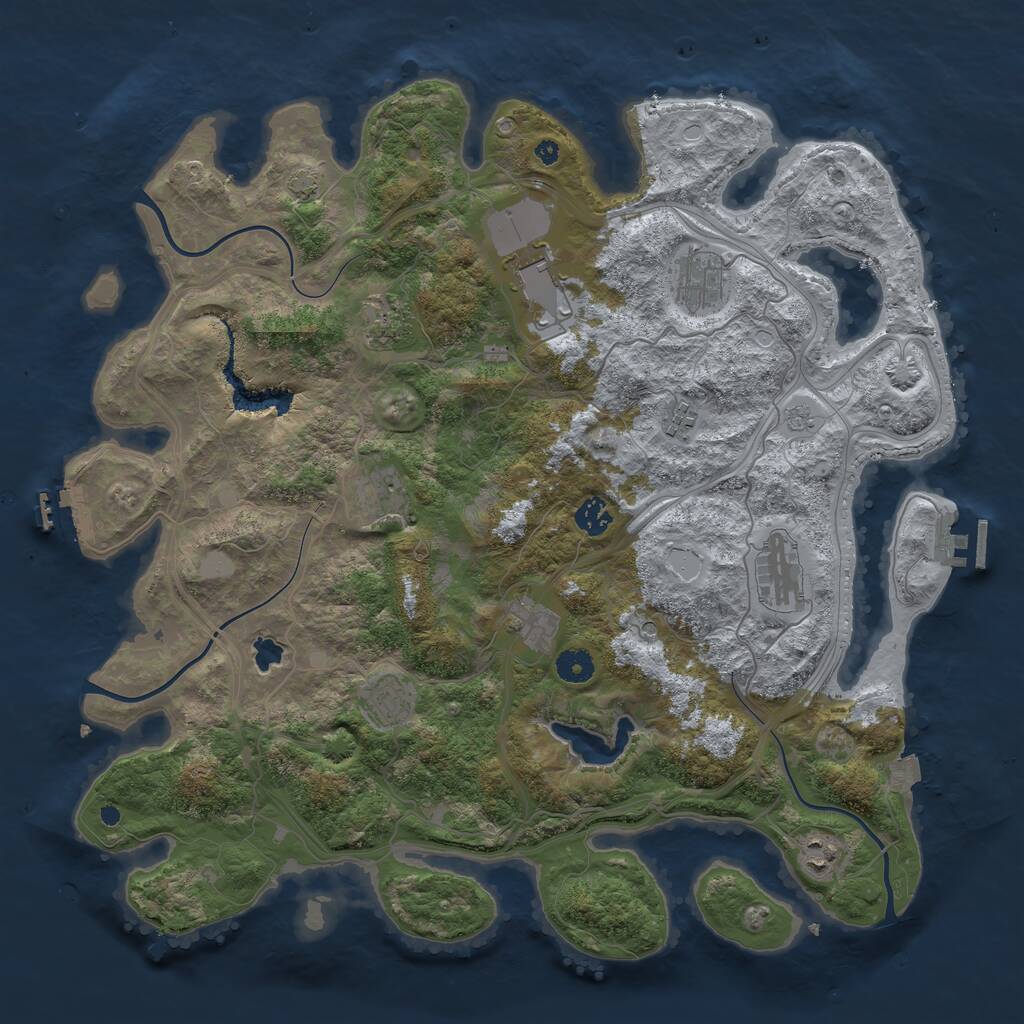 Rust Map: Procedural Map, Size: 4250, Seed: 1201035049, 16 Monuments