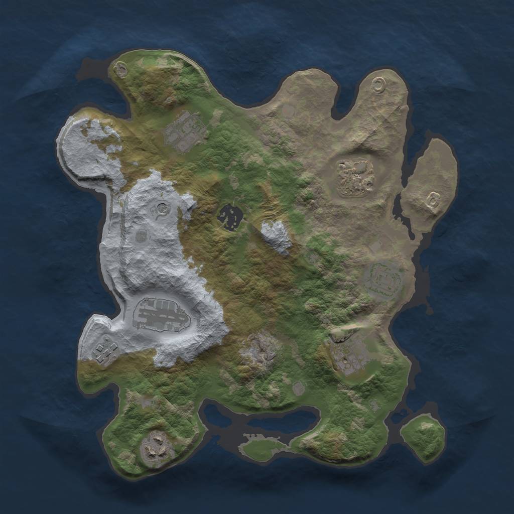 Rust Map: Barren, Size: 3100, Seed: 76445, 11 Monuments