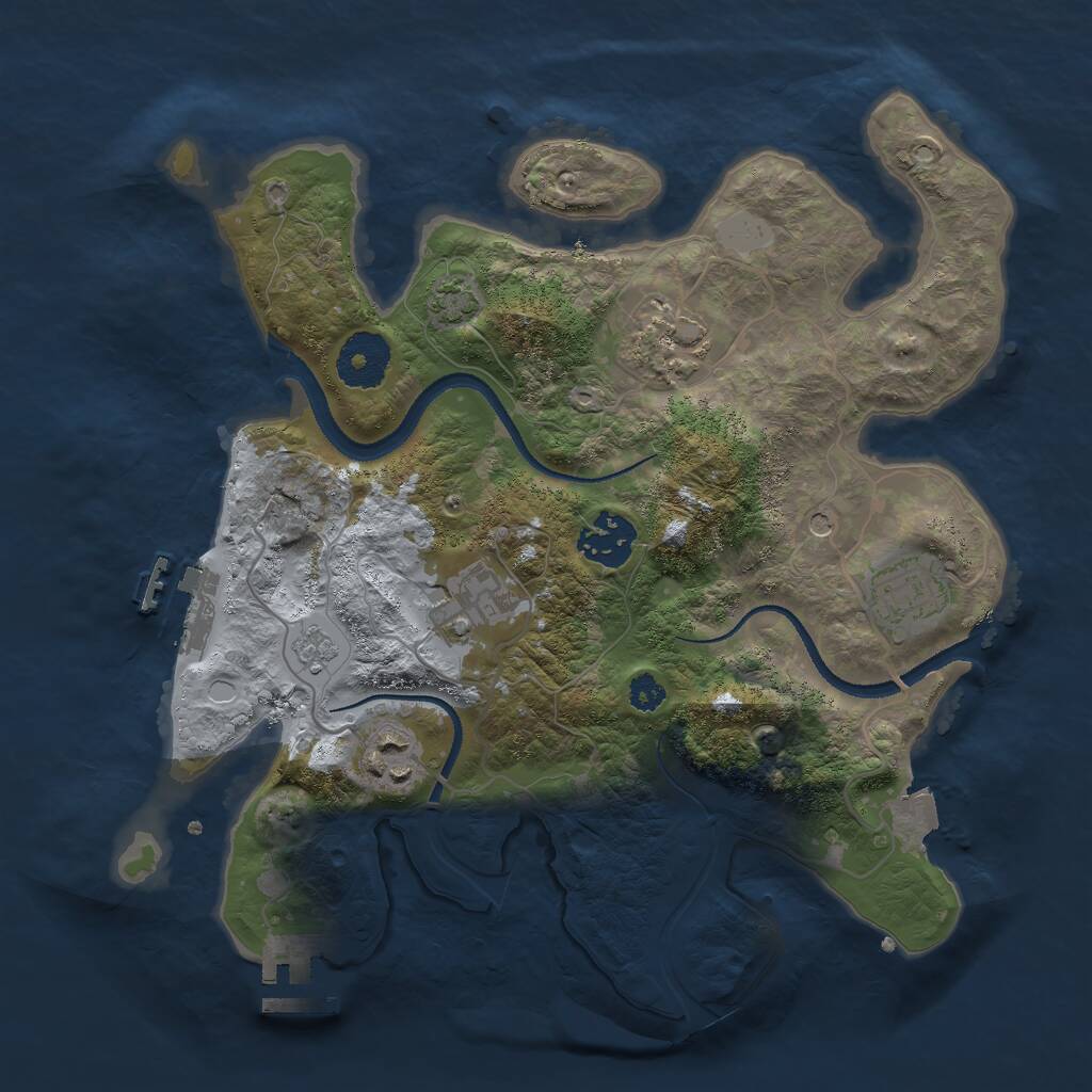 Rust Map: Procedural Map, Size: 3000, Seed: 8976063, 11 Monuments