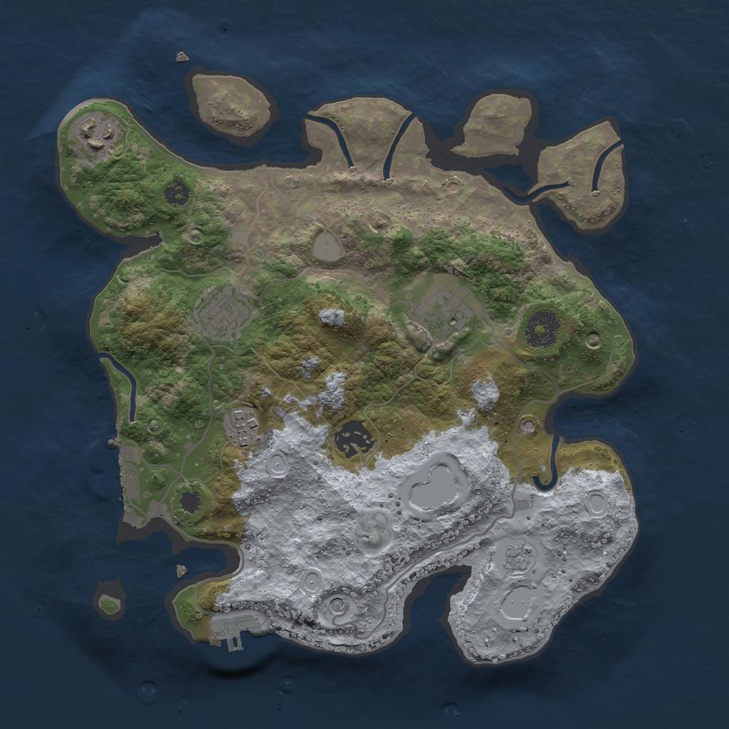 Rust Map: Procedural Map, Size: 3000, Seed: 339850693, 14 Monuments