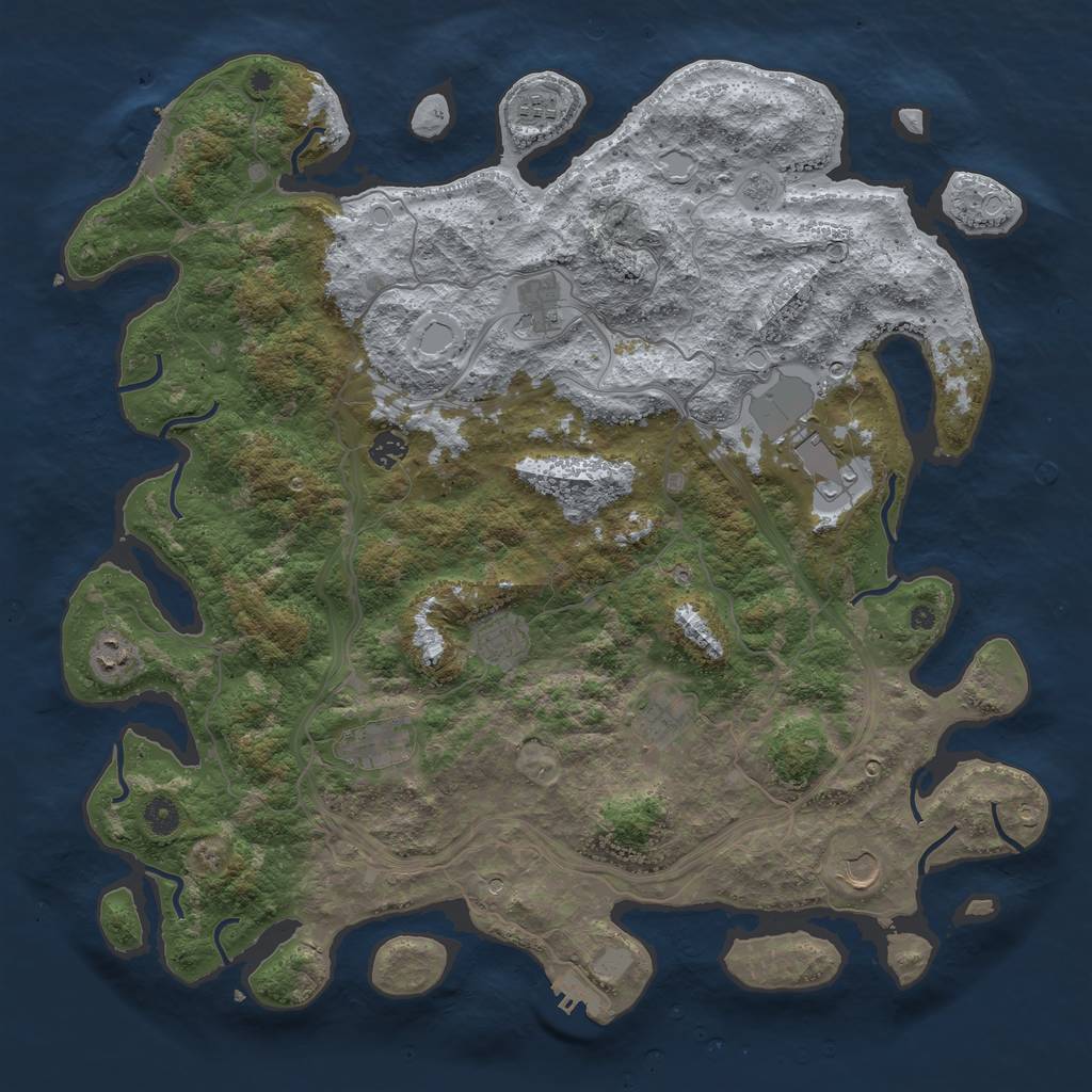 Rust Map: Procedural Map, Size: 4500, Seed: 364330907, 18 Monuments