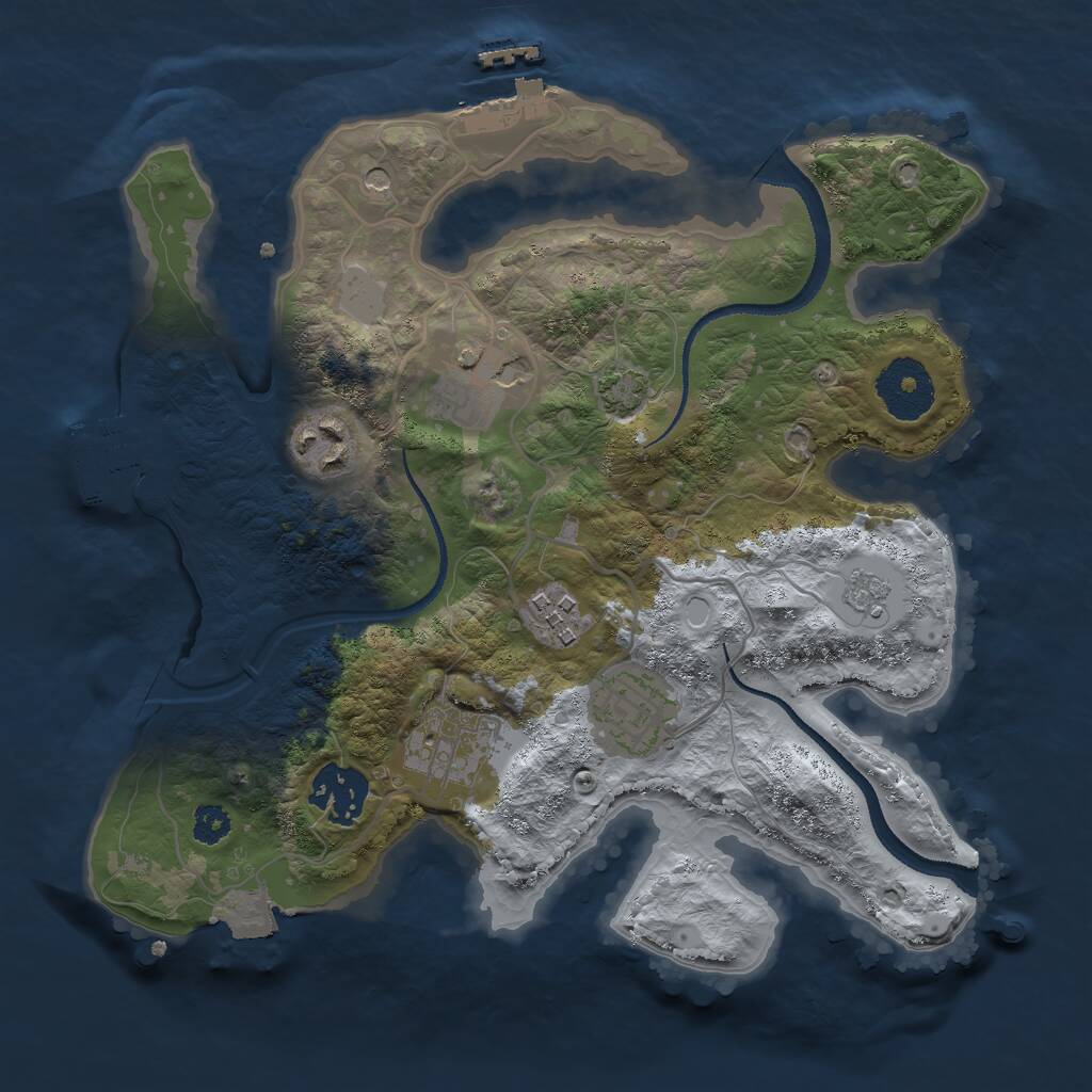 Rust Map: Procedural Map, Size: 2800, Seed: 2900, 12 Monuments