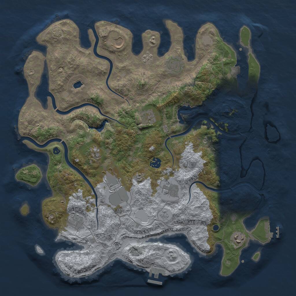 Rust Map: Procedural Map, Size: 4100, Seed: 201509228, 16 Monuments