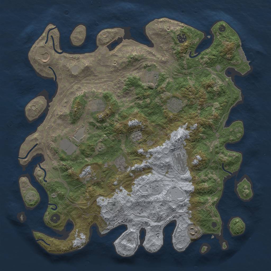 Rust Map: Procedural Map, Size: 4250, Seed: 812598293, 17 Monuments