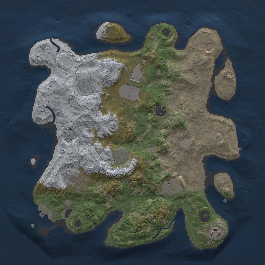 Rust Map: Procedural Map, Size: 3500, Seed: 759187063, 18 Monuments