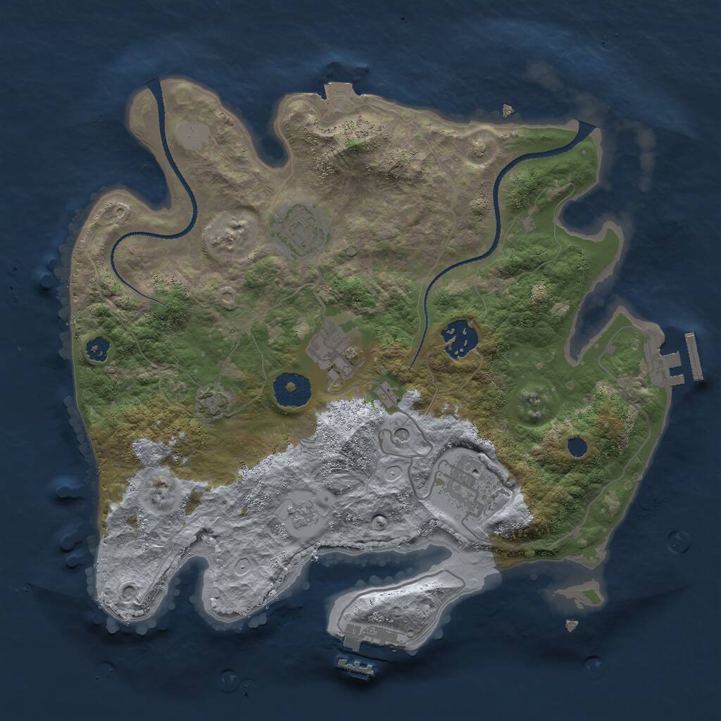 Rust Map: Procedural Map, Size: 3000, Seed: 362166749, 10 Monuments