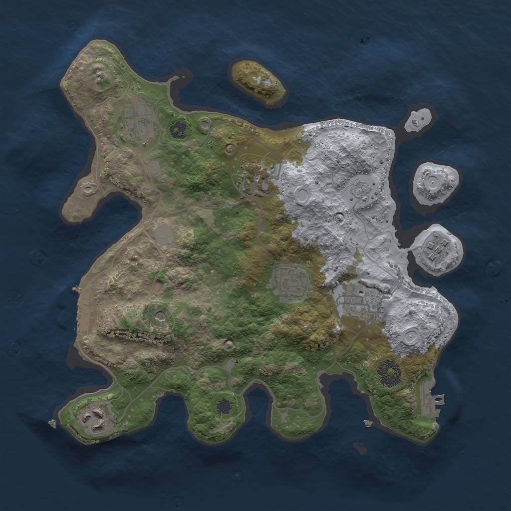 Rust Map: Procedural Map, Size: 3000, Seed: 2090928861, 13 Monuments