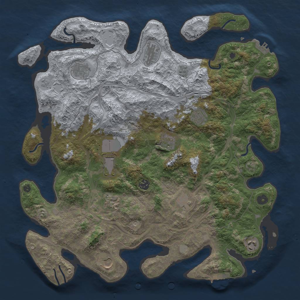 Rust Map: Procedural Map, Size: 4250, Seed: 114200123, 20 Monuments