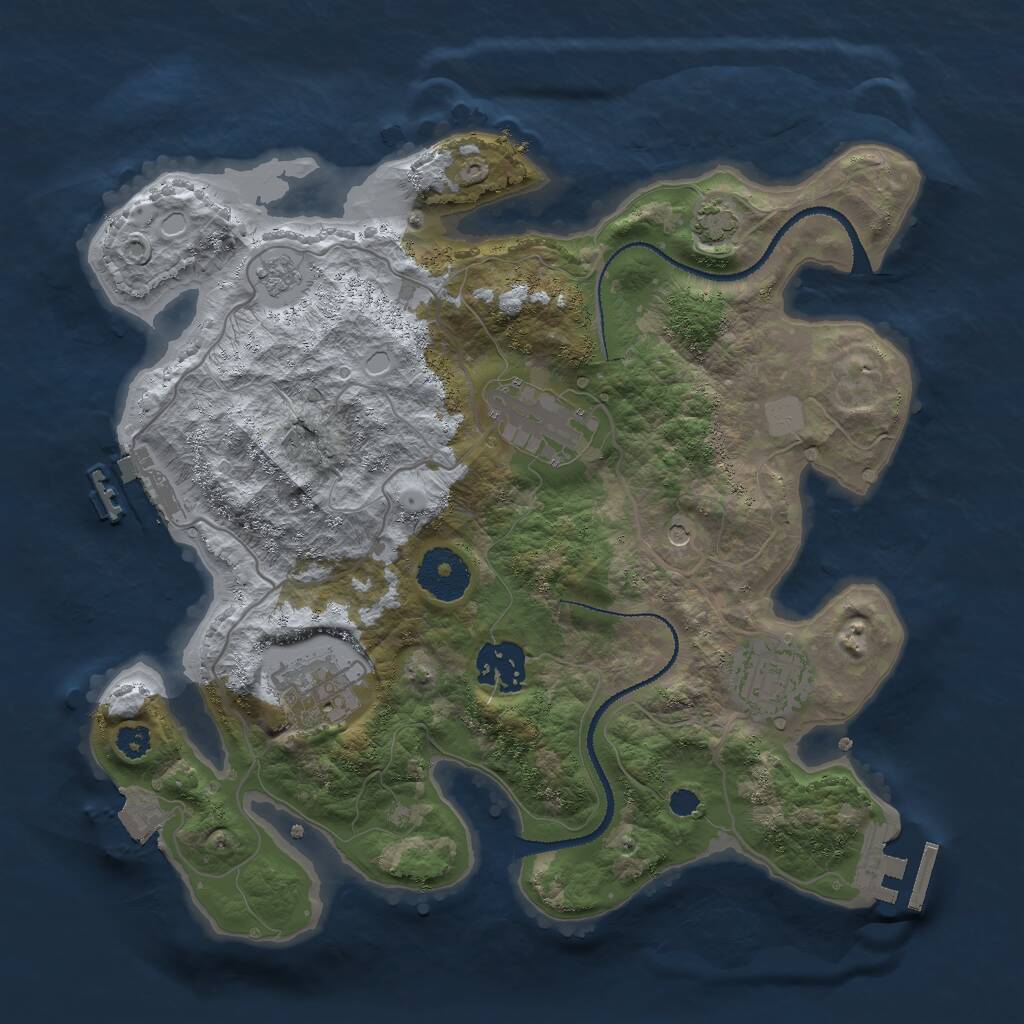 Rust Map: Procedural Map, Size: 3000, Seed: 455146133, 10 Monuments