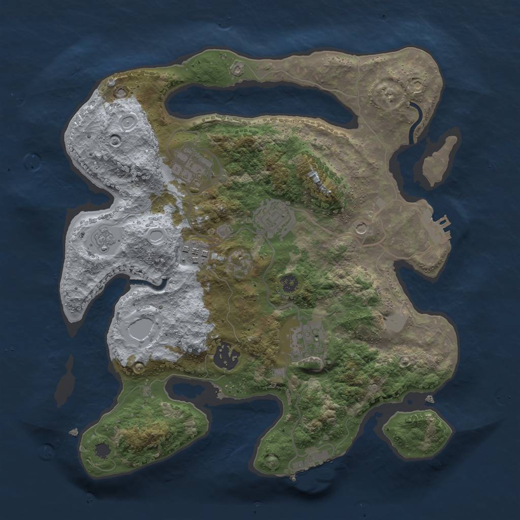 Rust Map: Procedural Map, Size: 3000, Seed: 11144, 12 Monuments
