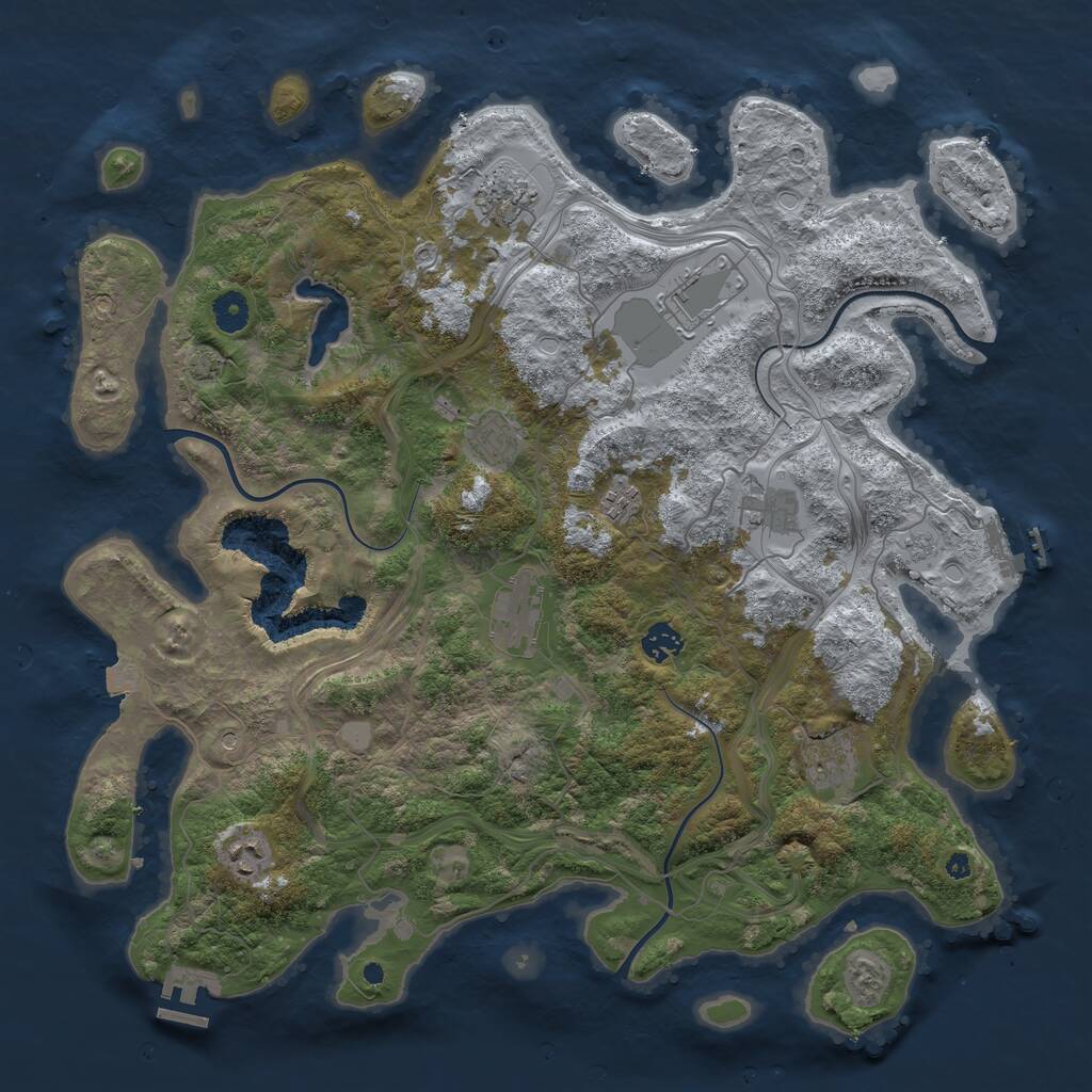 Rust Map: Procedural Map, Size: 4250, Seed: 300501593, 15 Monuments