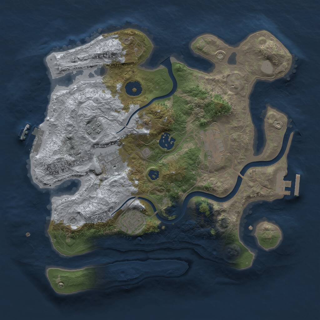 Rust Map: Procedural Map, Size: 3000, Seed: 278190739, 10 Monuments