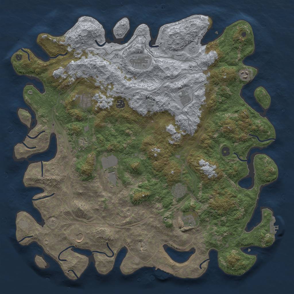 Rust Map: Procedural Map, Size: 4800, Seed: 2088621185, 18 Monuments