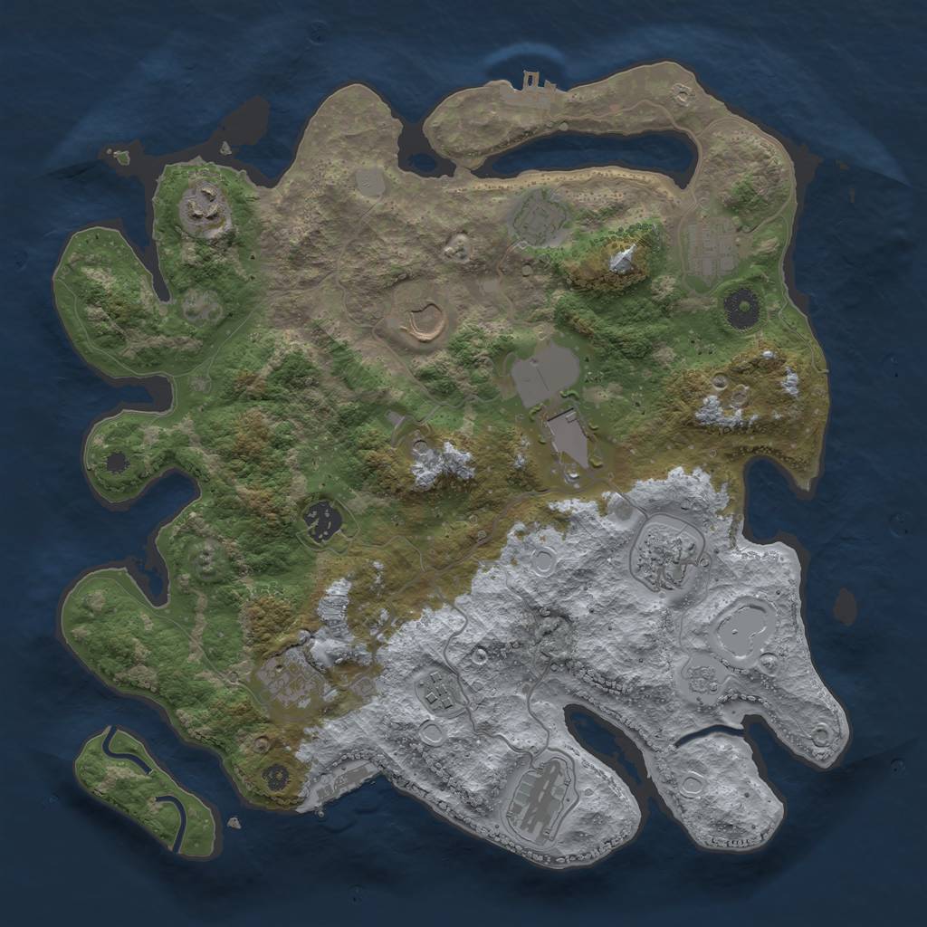 Rust Map: Procedural Map, Size: 3650, Seed: 2023010605, 19 Monuments