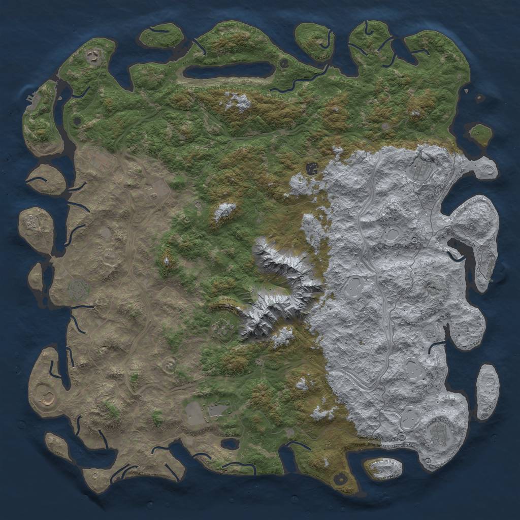 Rust Map: Procedural Map, Size: 6000, Seed: 365165669, 20 Monuments