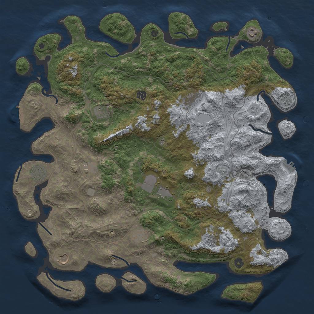 Rust Map: Procedural Map, Size: 4800, Seed: 270195945, 18 Monuments