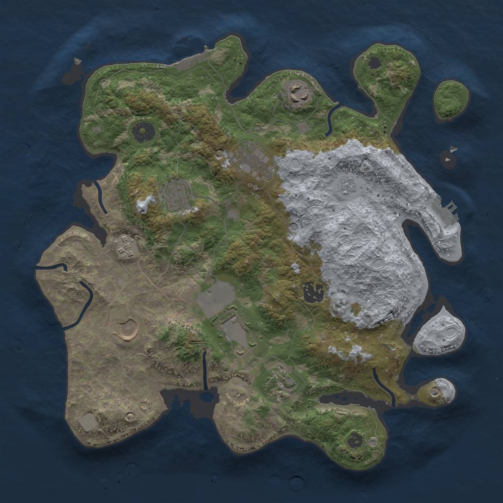 Rust Map: Procedural Map, Size: 3500, Seed: 82217383, 15 Monuments