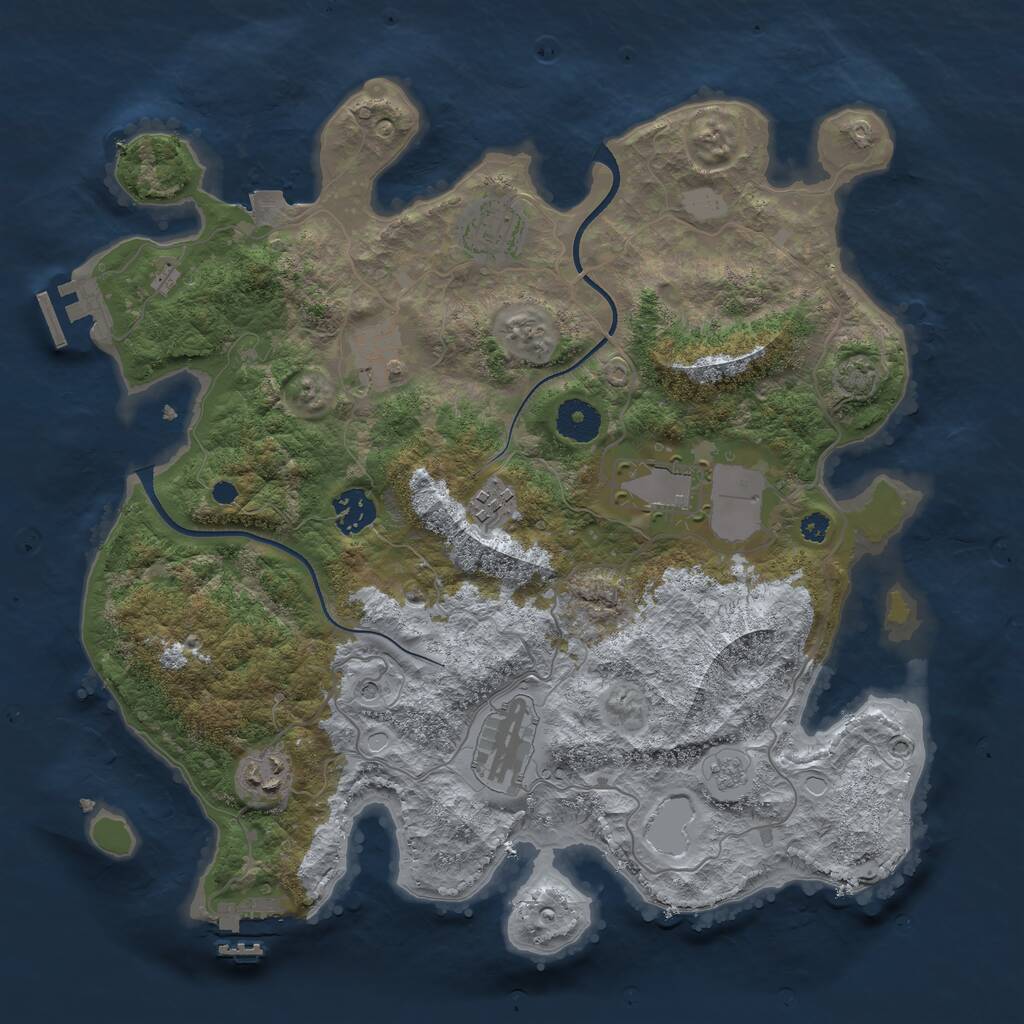 Rust Map: Procedural Map, Size: 3550, Seed: 50000, 13 Monuments
