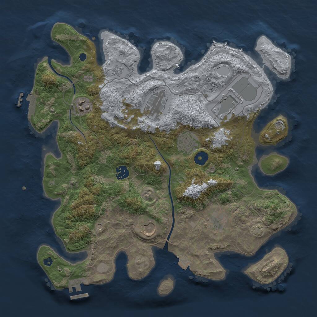 Rust Map: Procedural Map, Size: 3500, Seed: 18156841, 13 Monuments