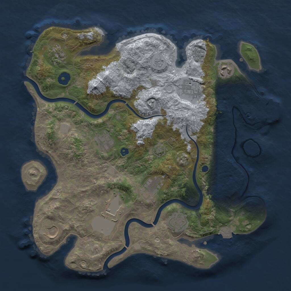 Rust Map: Procedural Map, Size: 3500, Seed: 98367888, 14 Monuments