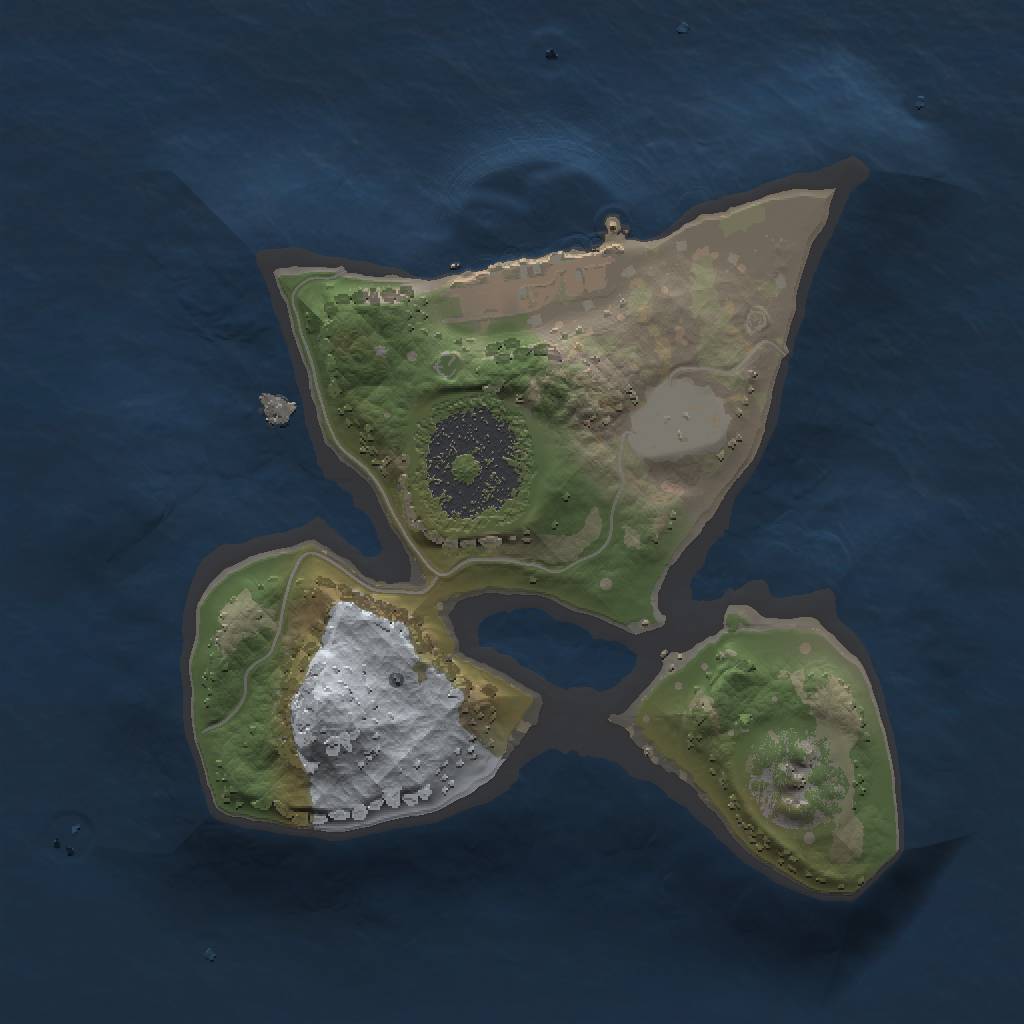 Rust Map: Procedural Map, Size: 1500, Seed: 55444, 4 Monuments