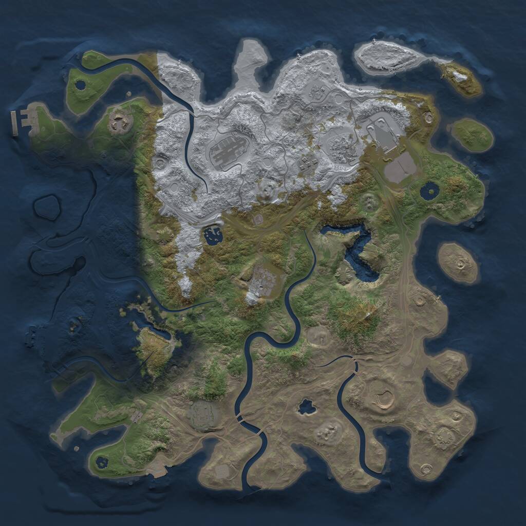 Rust Map: Procedural Map, Size: 4250, Seed: 1107065061, 15 Monuments