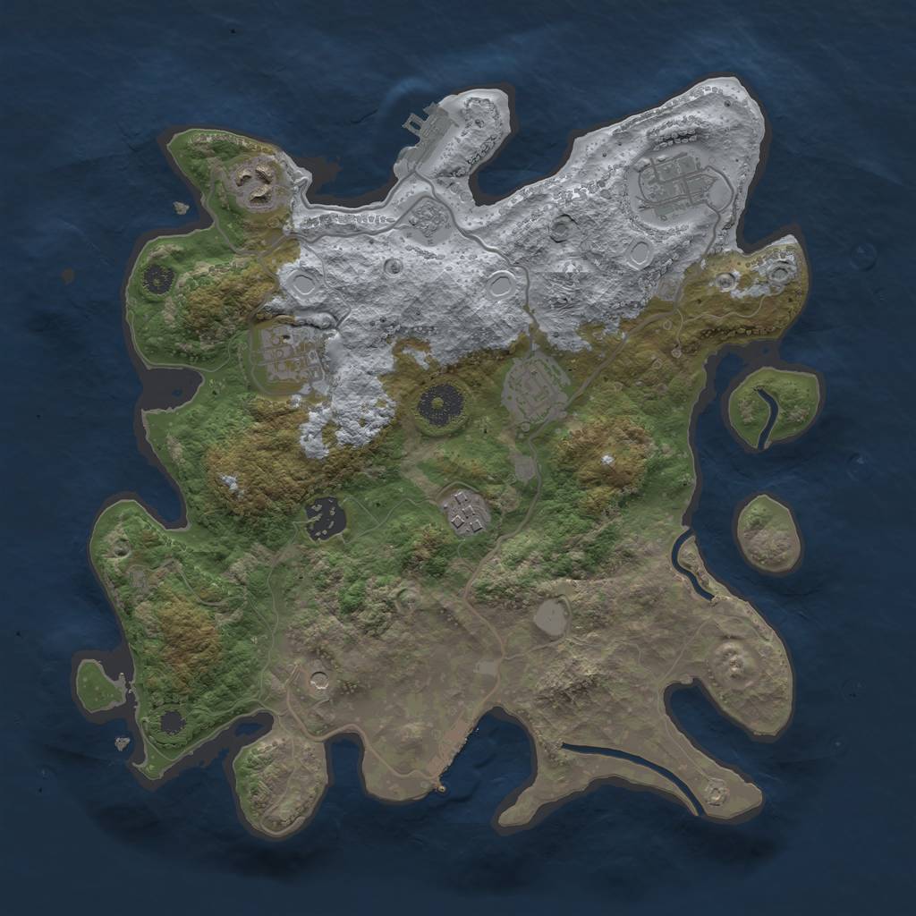 Rust Map: Procedural Map, Size: 3200, Seed: 656546, 15 Monuments