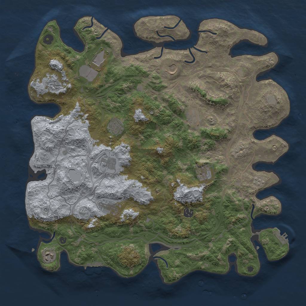 Rust Map: Procedural Map, Size: 4500, Seed: 93546234, 20 Monuments
