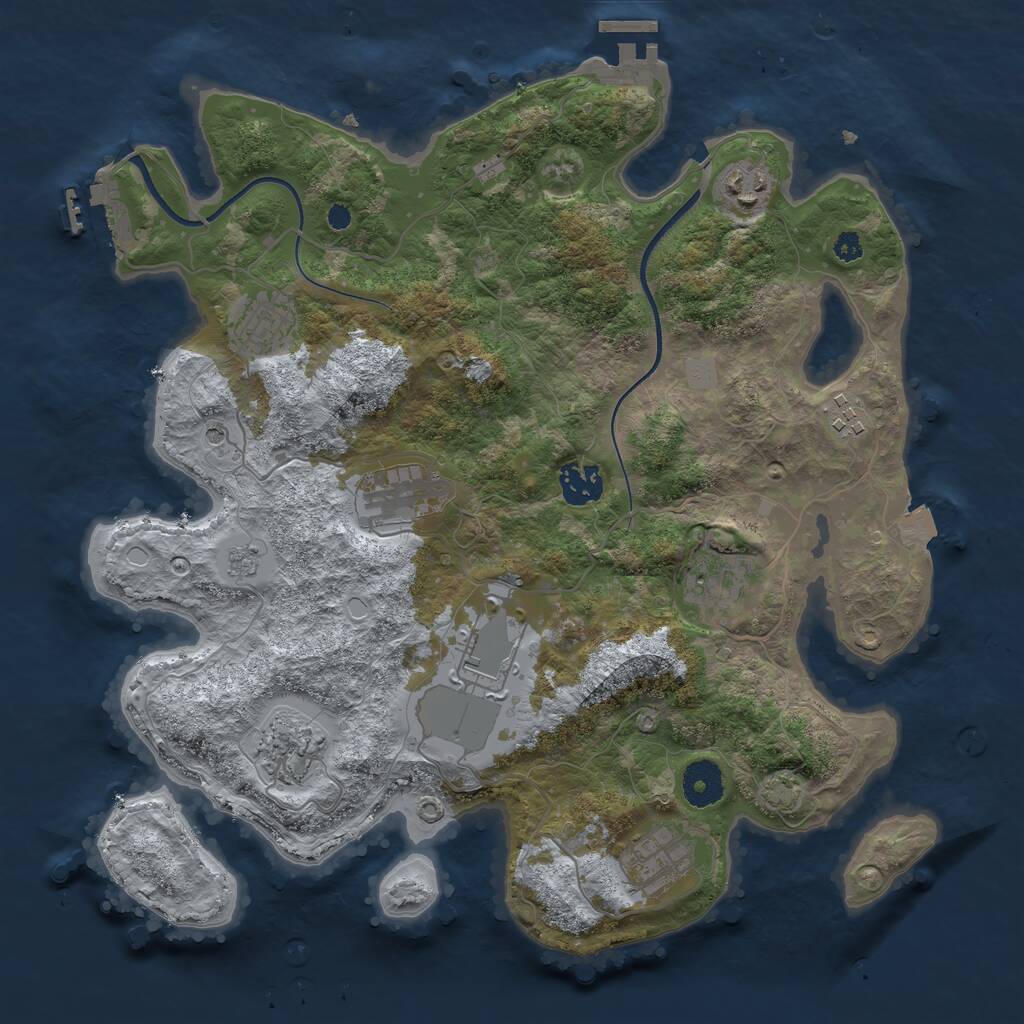 Rust Map: Procedural Map, Size: 3500, Seed: 1798563192, 15 Monuments