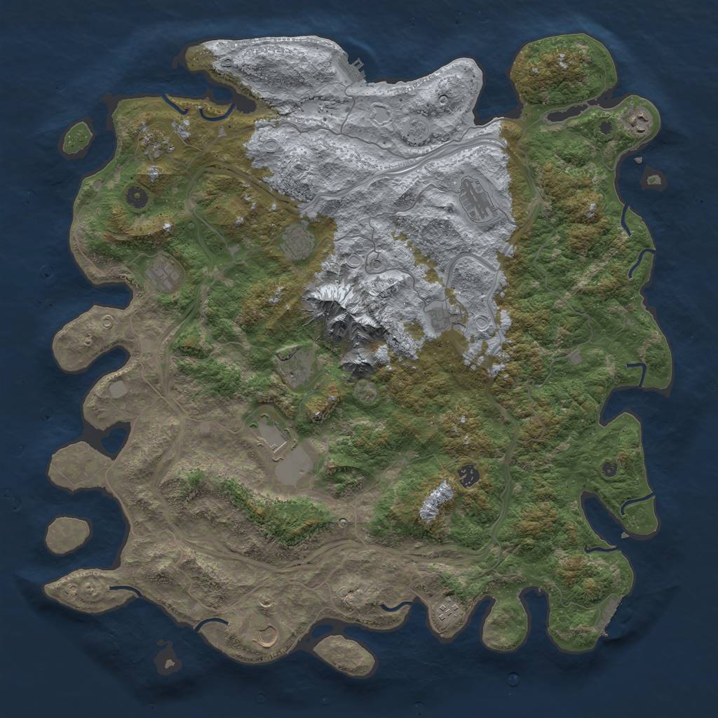 Rust Map: Procedural Map, Size: 5000, Seed: 1911269920, 20 Monuments