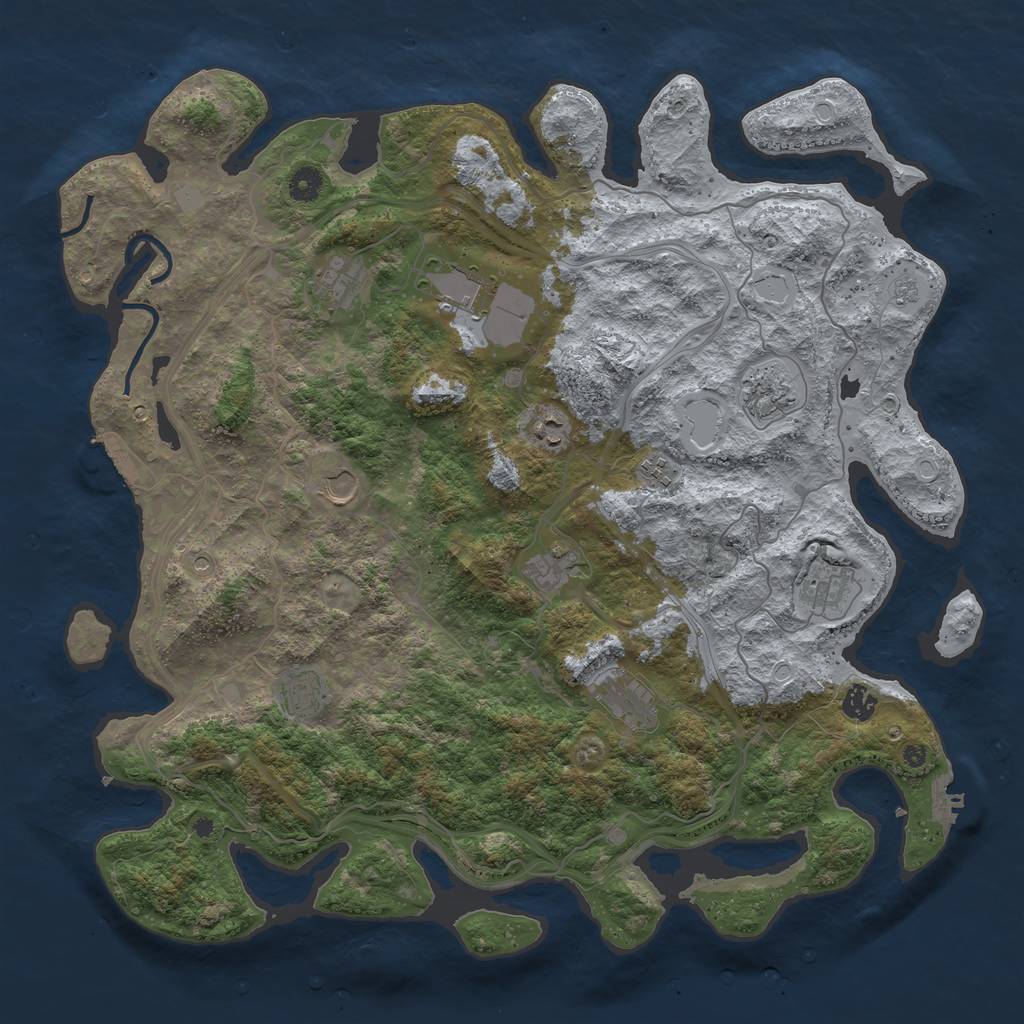 Rust Map: Procedural Map, Size: 4500, Seed: 892437747, 20 Monuments