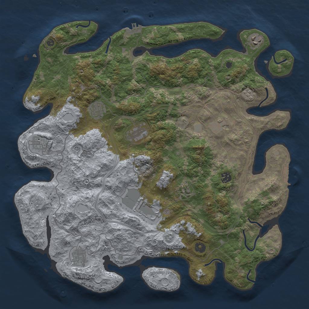 Rust Map: Procedural Map, Size: 4250, Seed: 120669378, 19 Monuments